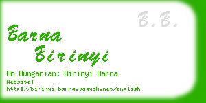 barna birinyi business card